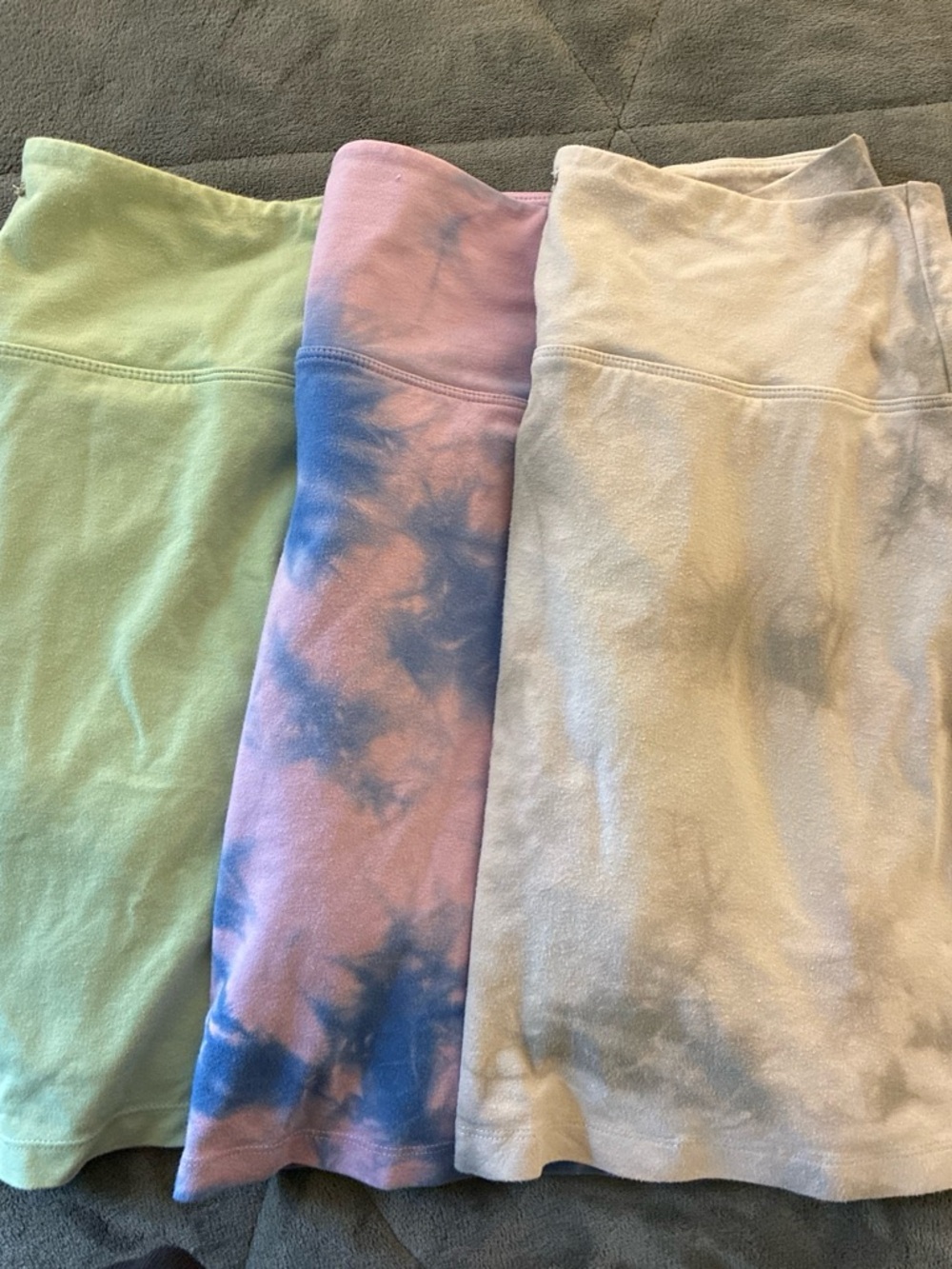 VS Tie-Dye Skirt Set - Pastel Green, Pink/Blue, and Cream